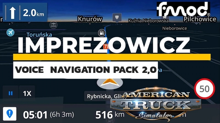 ATS - Imprezowicz Voice Navigation Pack V2.0 (1.40.x)