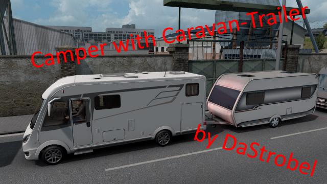 ETS2 - Camper with Caravan Trailer V1.0 (1.39.x)