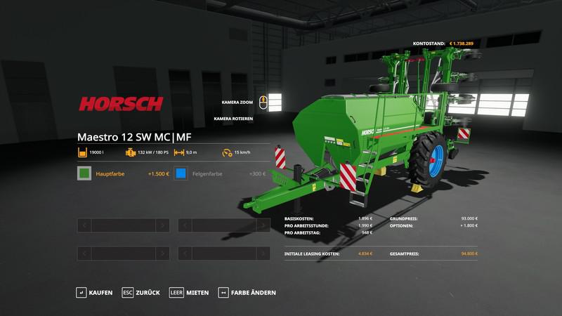 FS19 - Horsch Maestro 12SW MultiFruit And Color V1.1