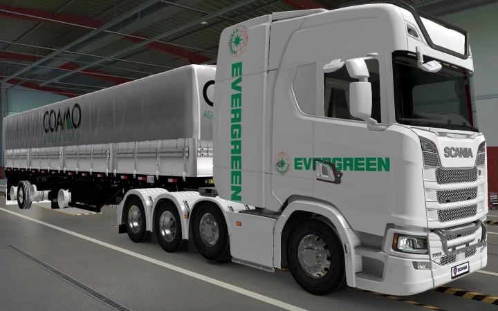 ETS2 - Scania S 2016 8x4 Evergreen White Skin (1.40.x)