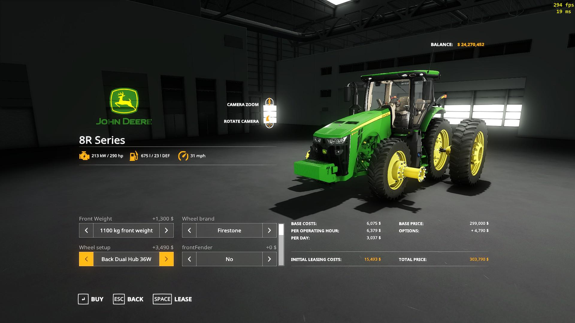 FS19 - John Deere 8R for Cotton LDK v1.0
