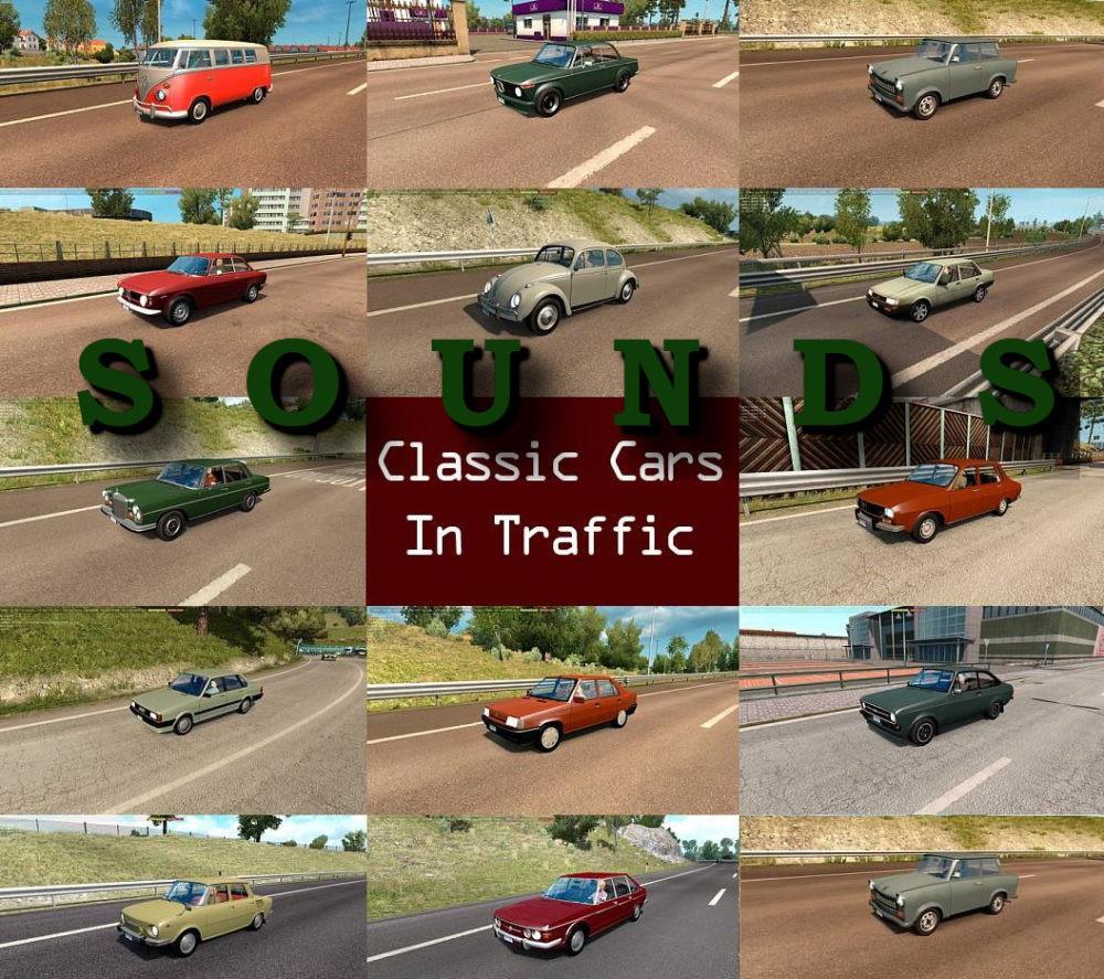 ETS2 - Sounds for Classic Cars Traffic Pack V4.0 (1.36.x)