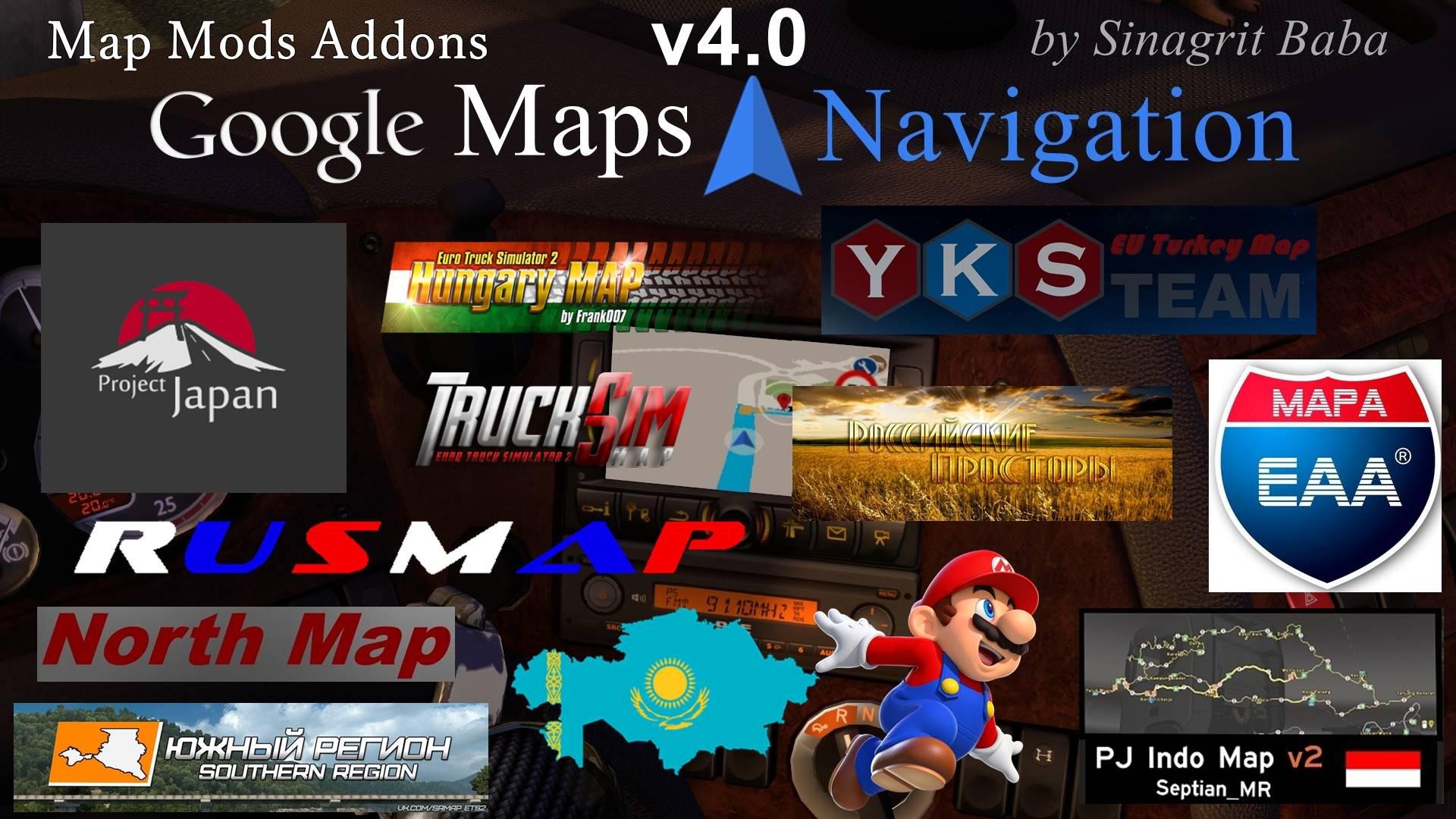 Ets2 Google Maps Navigation Normal Night Map Mods Addons V4 0 1 35 X Euro Truck Simulator 2 Mods Club