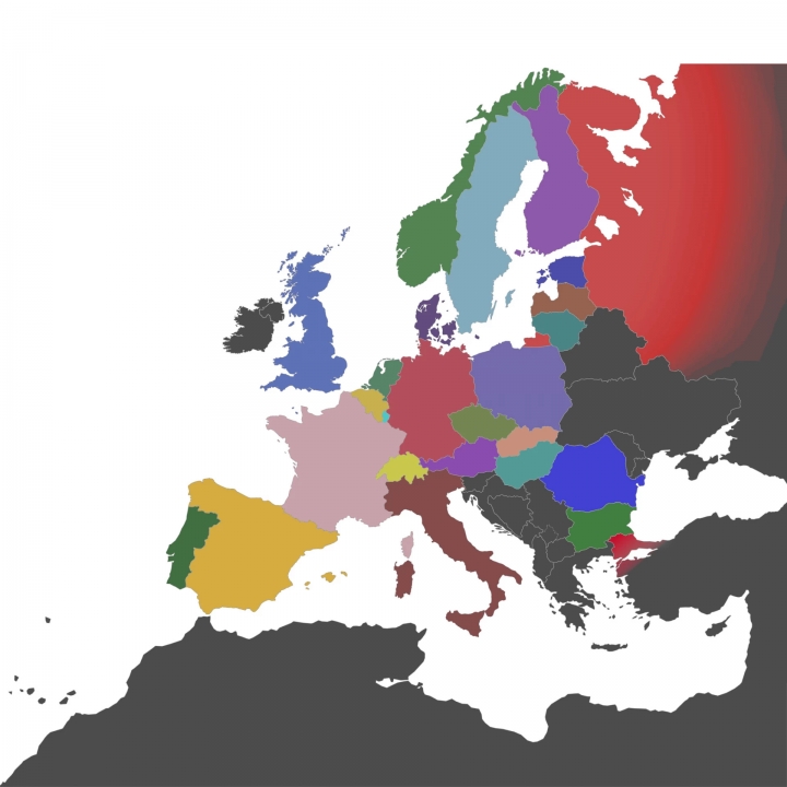 ETS2 - Simple Colored Map (1.40.x)