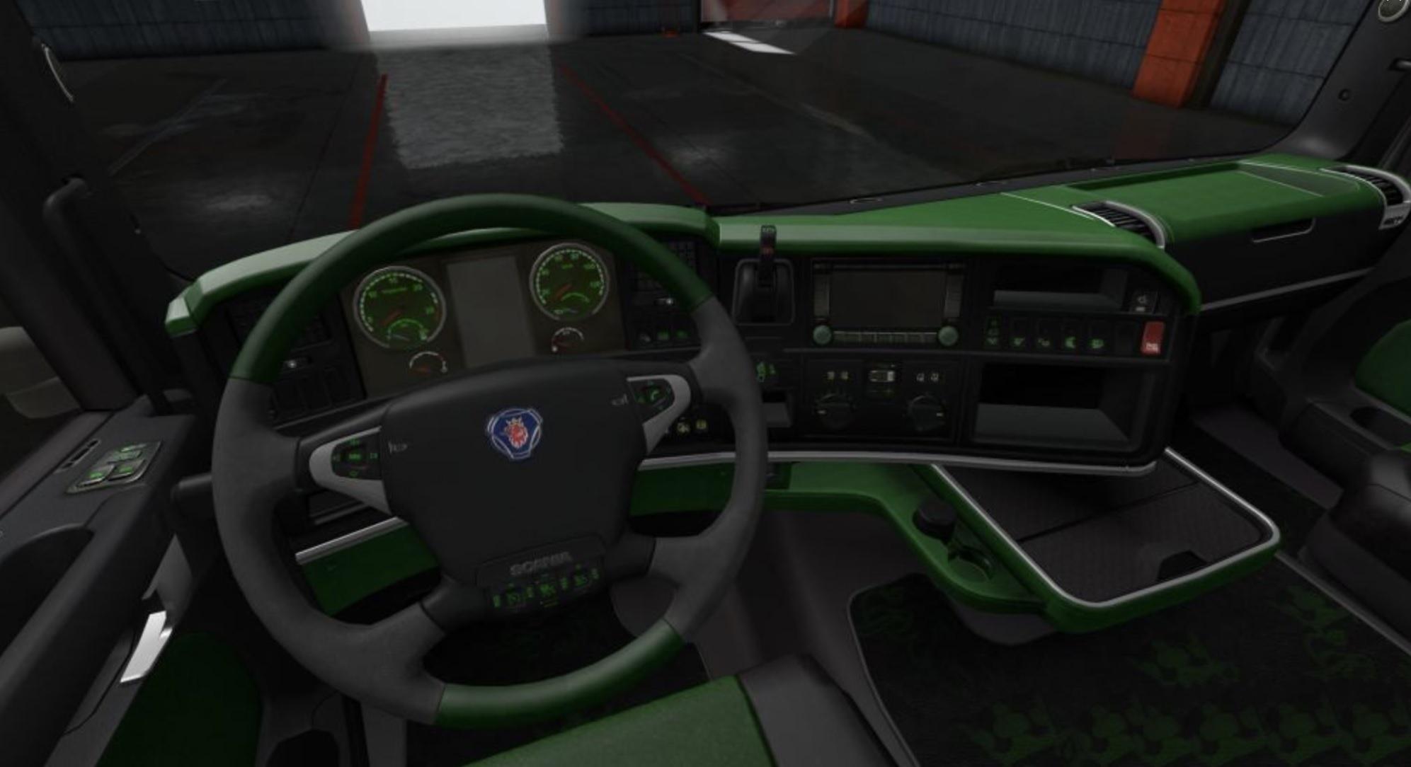 ETS2 - Scania R2009 Black - Green Interior (1.36.x)