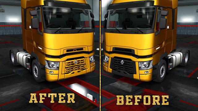 ETS2 - Renault Range T Paintable Grill (1.36.x)
