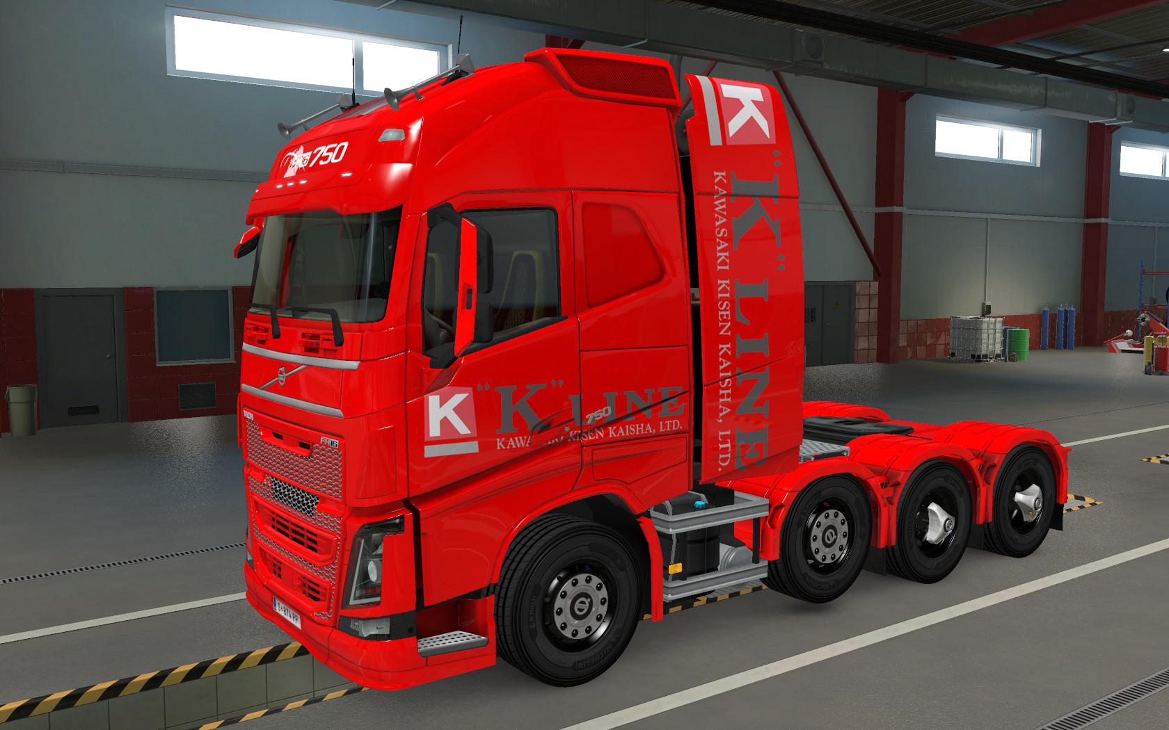 Ets2 Volvo Fh16 2012 8x4 K Line Red Skin 1 39 X Euro Truck