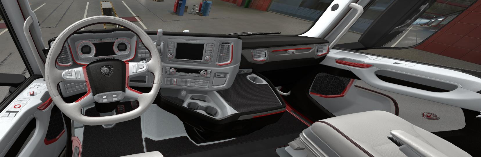 ETS2 - Scania S 2016 White - Red Interior V1.0 (1.38.x)