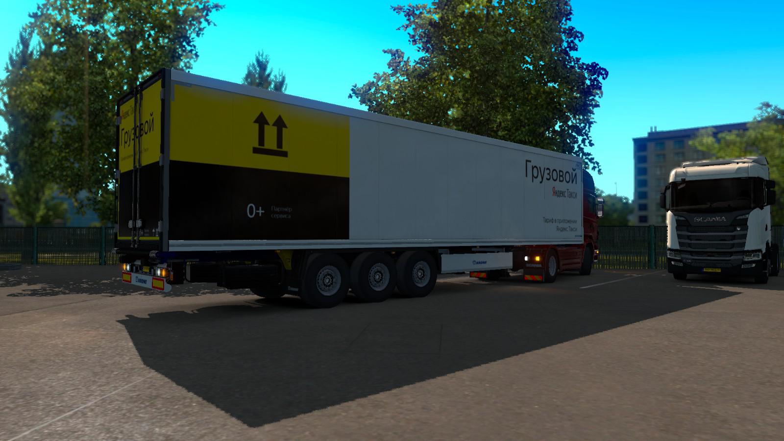 ETS2 - Yandex.Taxi Skin for Your Own Krone Coolliner Trailer V1.0 (1.35.x)