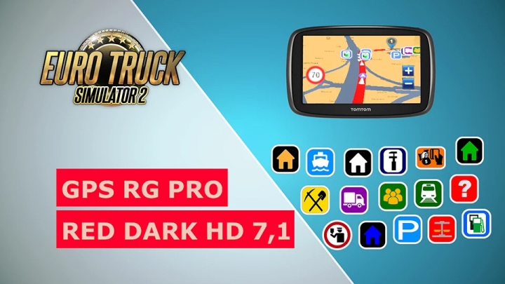 ETS2 - GPS RG Pro Red Dark HD V7.1 (1.41.x)