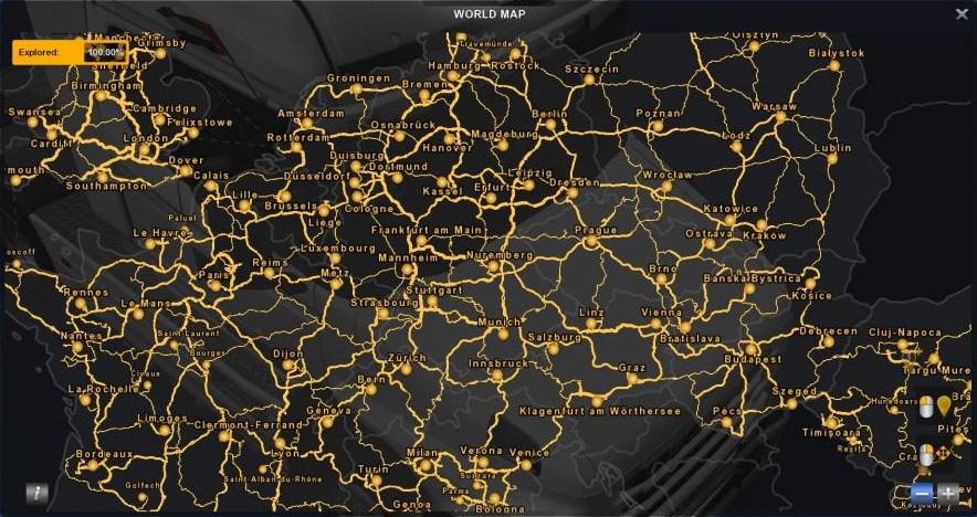 ETS2 - 100% Explored Roads (1.38.x)
