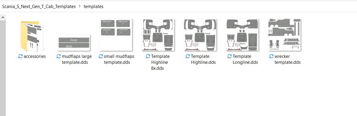 ETS2 - Scania S New Gen Tcab Templates for Skinning (1.39.x)