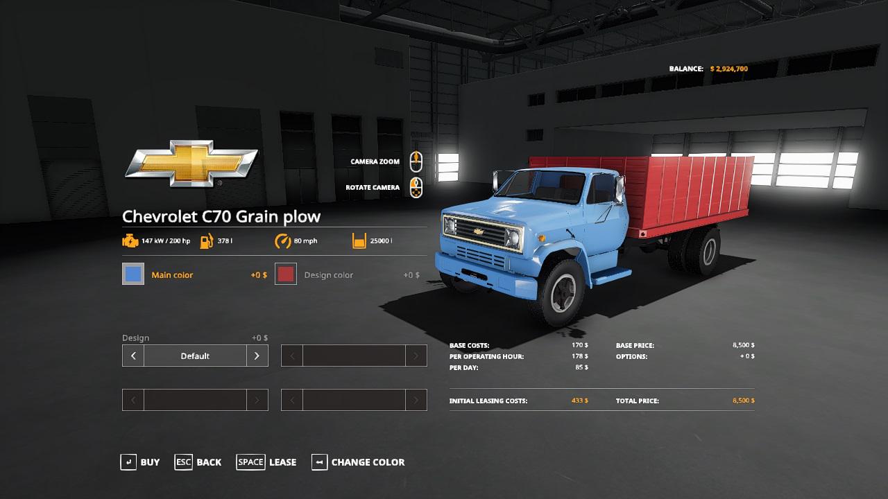 FS19 - Chevy C70 Grain Plow Truck V1.0