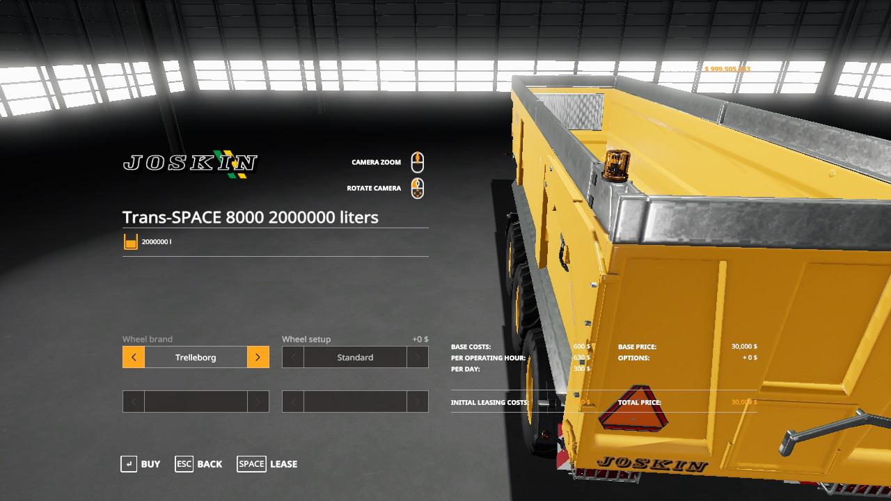 FS19 - Joskin Transpace 8000 Trailer V2.0