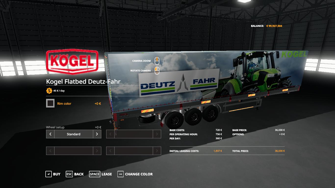 FS19 - Deutz-Fahr Kogel Autoloader Trailer V1.0