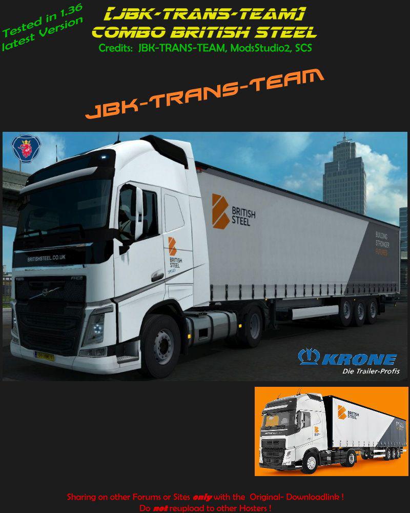 ETS2 - JBK Combo British Steel V1.0 (1.36.x)