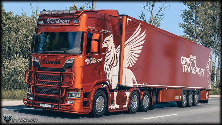 ETS K K Scania S Griffin Transport Multicolor Combo Skin V X Euro Truck