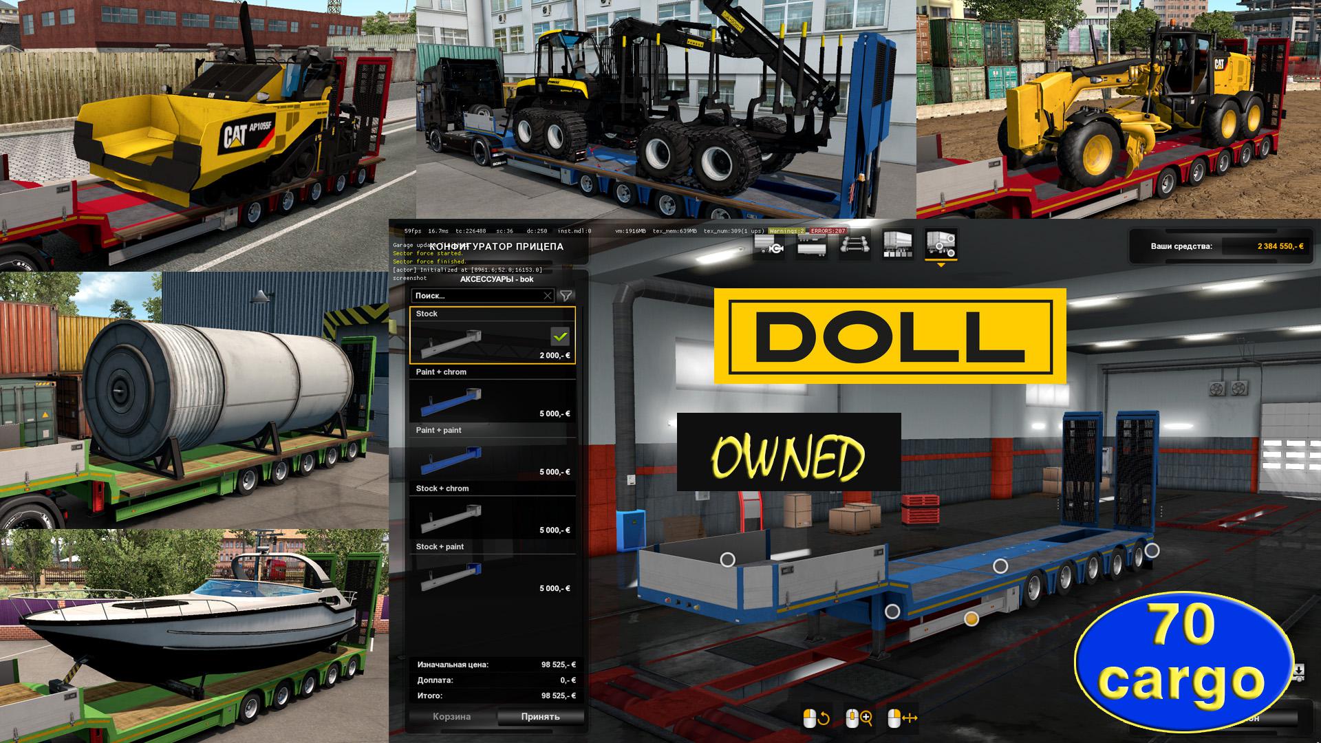 ETS2 - Ownable Overweight Trailer Doll Panther V1.4.4 (1.38.x)