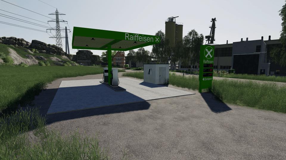 FS19 - Placeable Raiffeisen Petrol Station V1.0