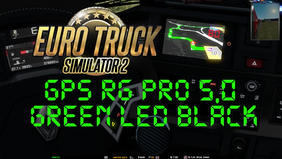 ETS2 - GPS RG Pro Green Led Black V5.0 (1.38.x)