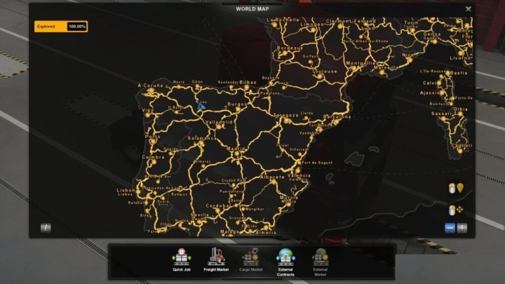 Ets2 Full Save Game Full Map Dlc Iberia 100 Discovered 1 40 X Euro Truck Simulator 2 Mods Club