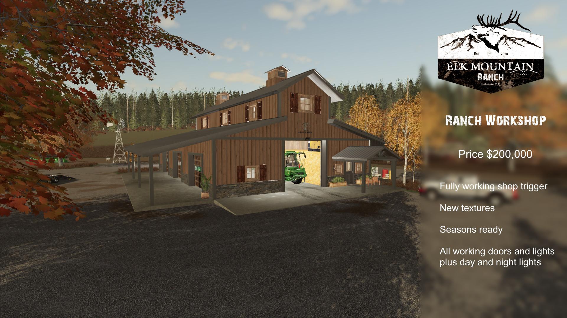 FS19 - Elk Mountain Ranch Workshop V1.0