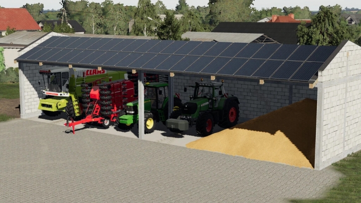 FS19 - Hall With Solar Panels V1.0