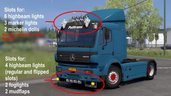 ETS2 - Slots for the Mercedes SK (1.40.x)