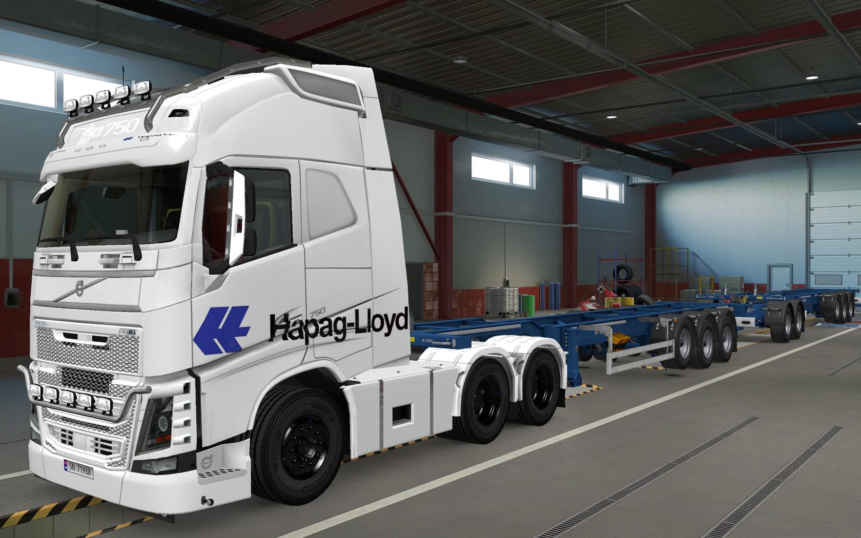 ETS2 - Volvo FH16 2012 Hapag Lloyd Branco Skin (1.37.x)