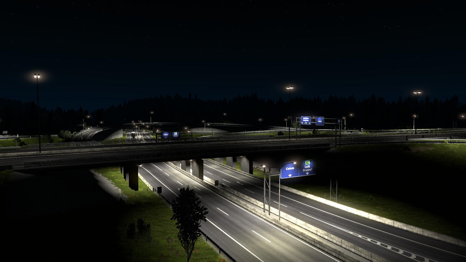 ETS2 - Rotterdam Brussel Highway + Calais Duisburg Road Interchange V2.3 (1.35.X)