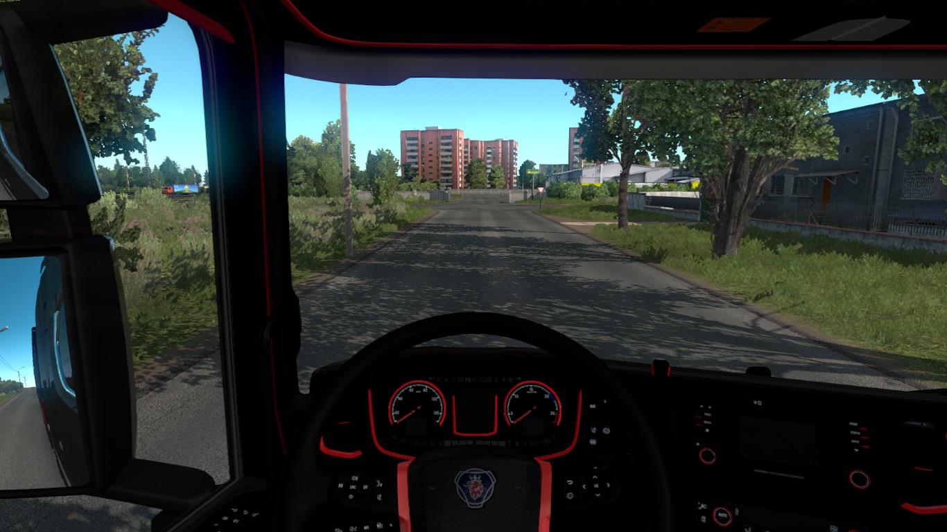 ETS2 - Scania Black and Red Interior (1.37.x)