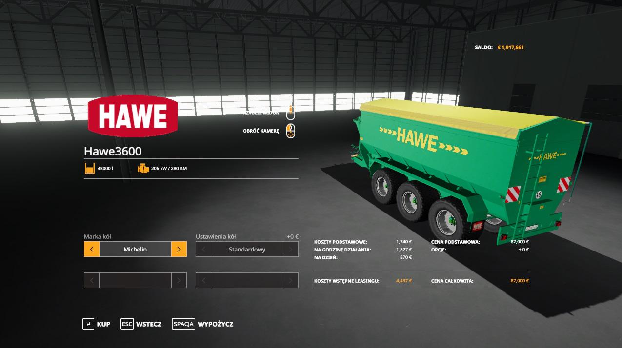 FS19 - Hawe ULW 3600 Trailer V1.0