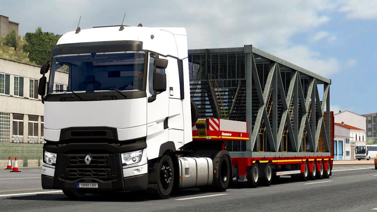 ETS2 - Renault T Range Low Cab Spoiler and Realistic Lowdeck (1.35.x)