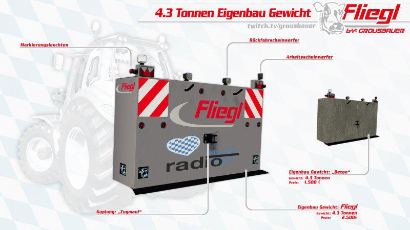 FS19 - Self-Made Weight 4T Rear Weight V1.0