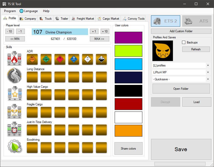 ETS2 - TS SaveEditor Tool V0.2.2.8 (1.36.x)