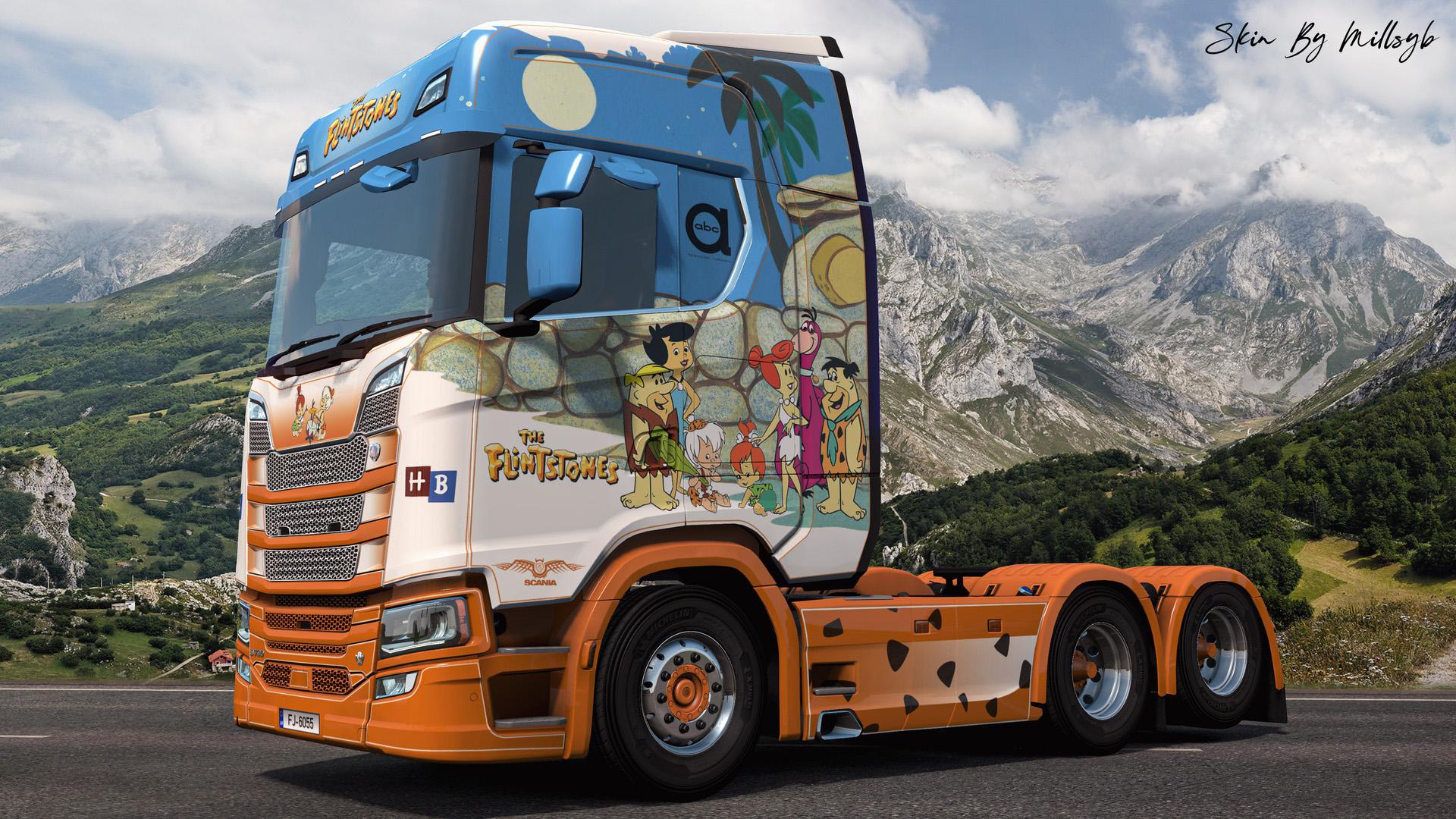 ETS2 - Scania NG The Flintstones Skin V1.0 (1.36.x)