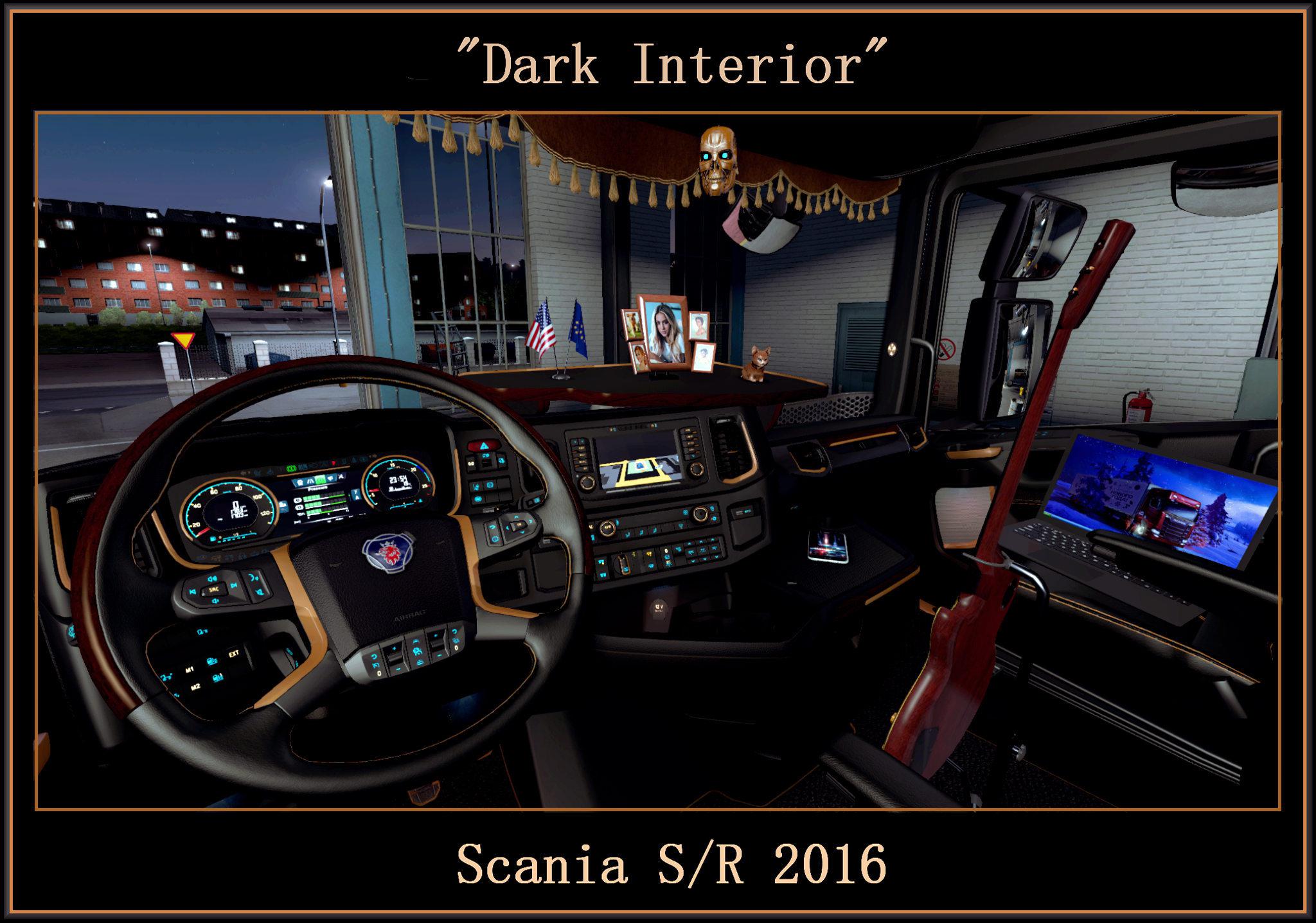 ETS2 - Dark Interior for Scania S/R 2016 V0.9 (1.39.x)