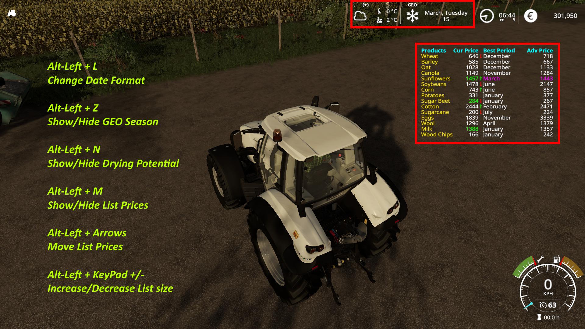 FS19 - Display Date 4 Seasons Mod V1.0.0.6