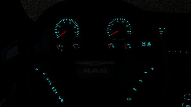 ETS2 - Aquamarine Man Euro 6 Dashboard V1.0 (1.39.x)