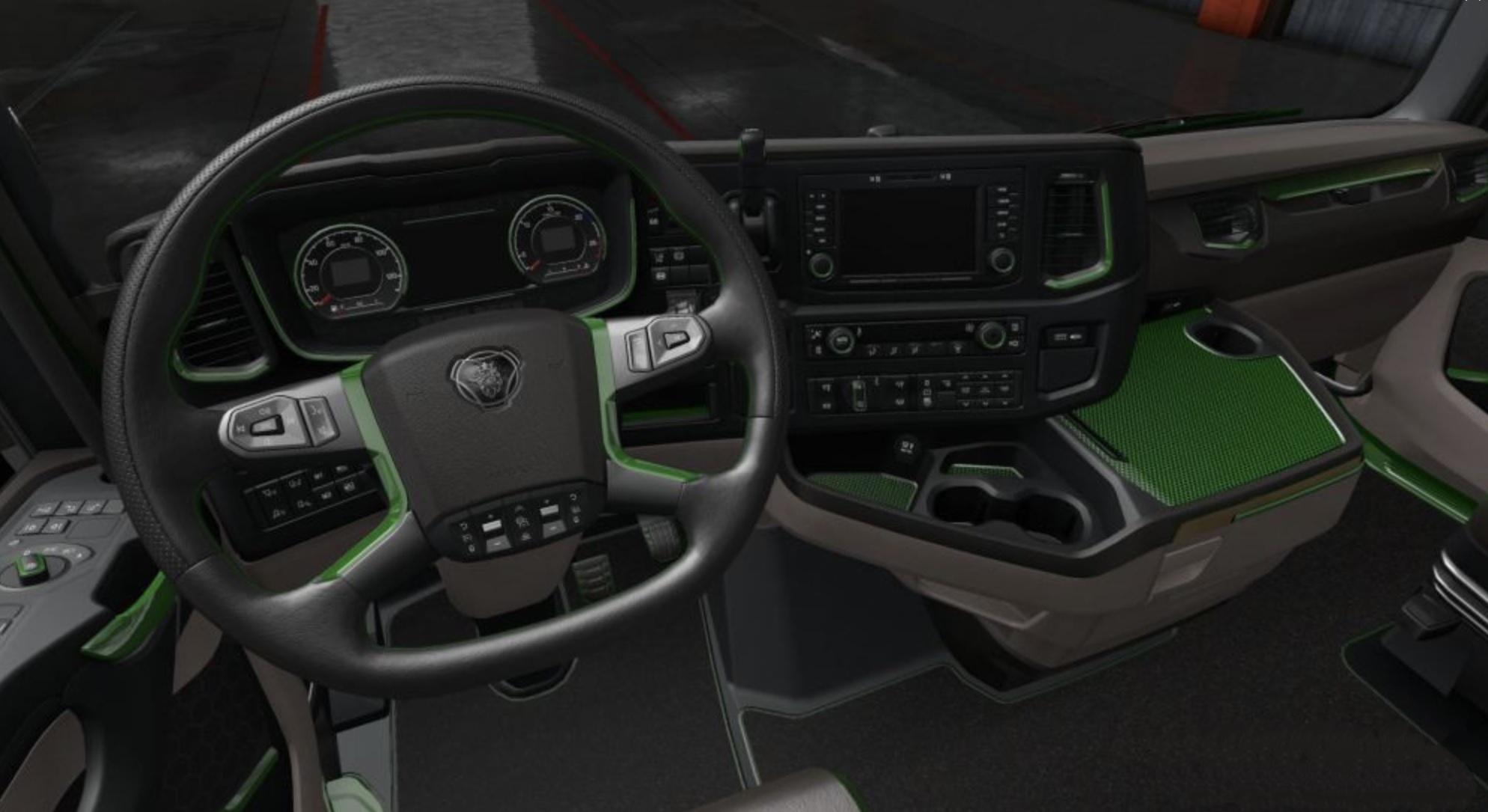 ETS2 - Scania 2016 S & R Black - Green Interior (1.36.x)