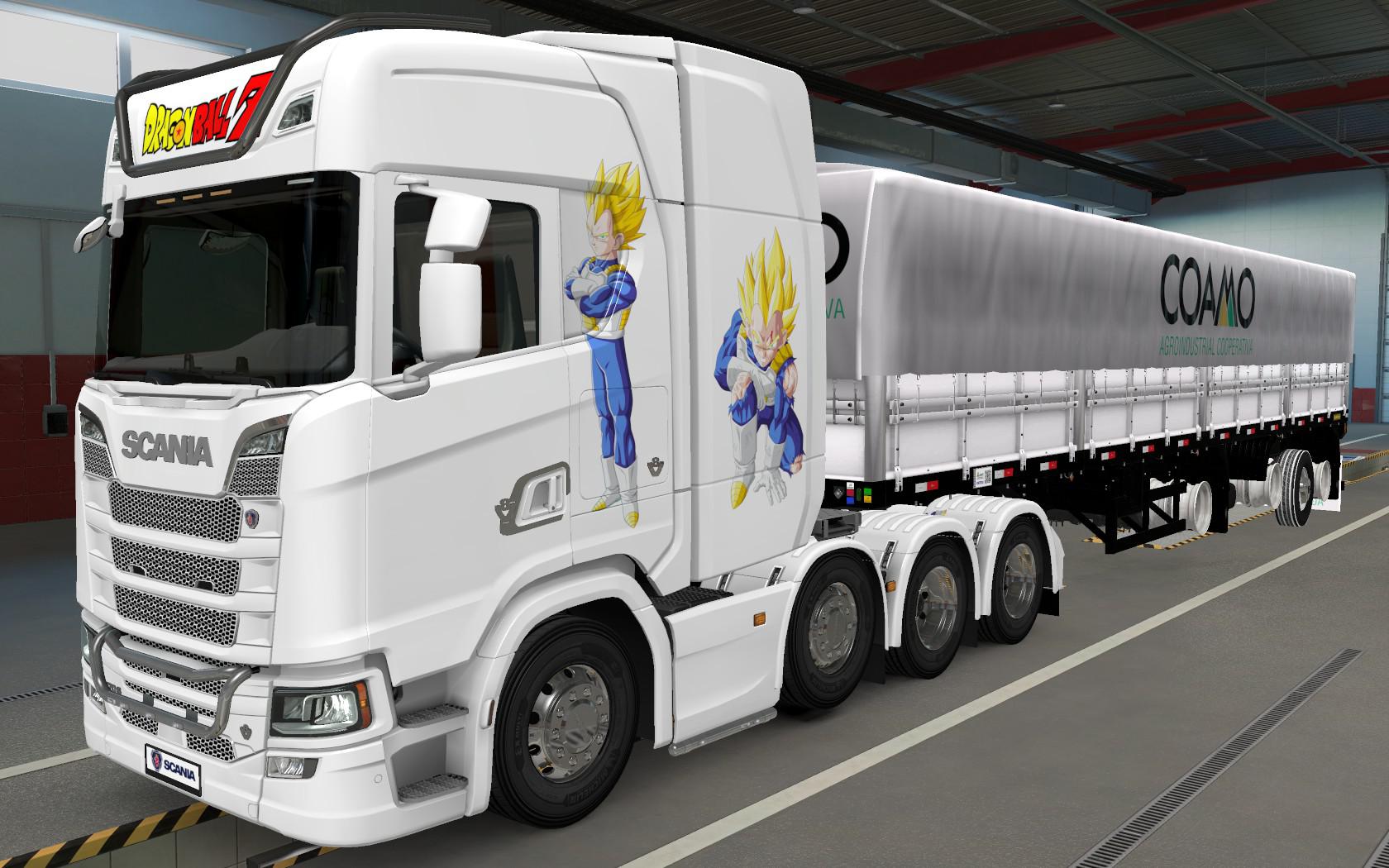 ETS2 - Scania S 2016 8x4 Vegeta White Skin (1.40.x)