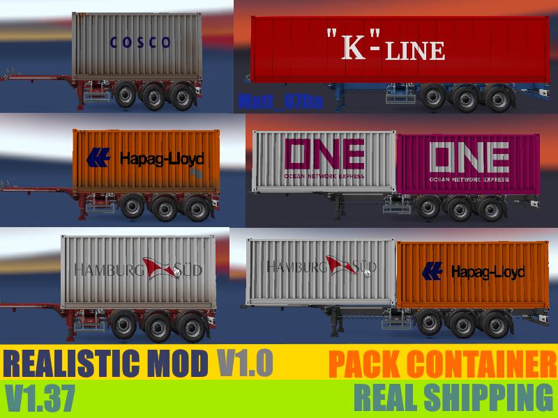ETS2 - Real Shipping Mod And Real Cargo Pack V1.0 (1.37.x)