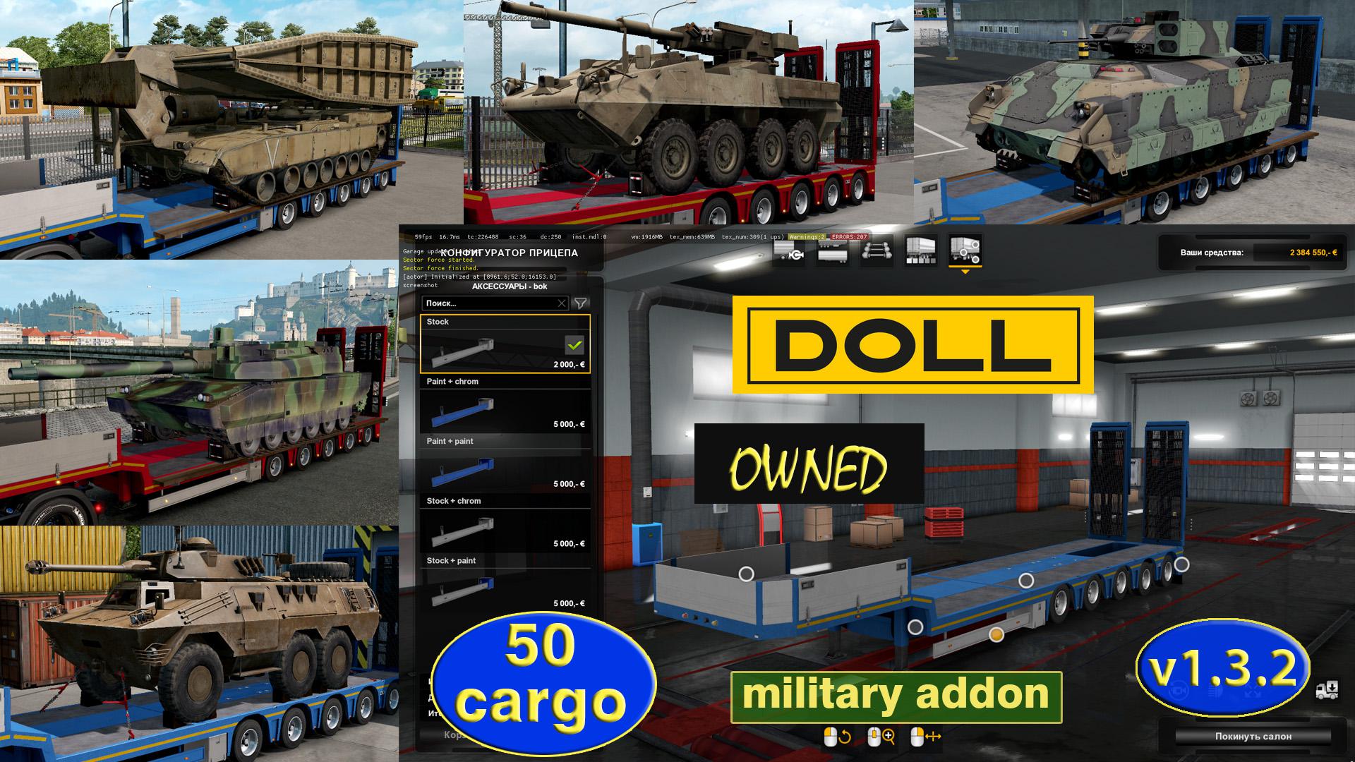 ETS2 - Military Addon for Ownable Trailer Doll Panther V1.3.2 (1.36.x)