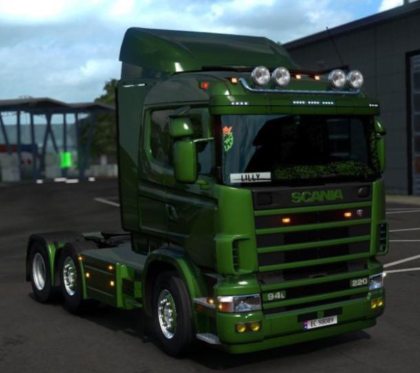 ETS2 - Scania RJL 4 Serie Green Danish In + Exterior (1.36.x)