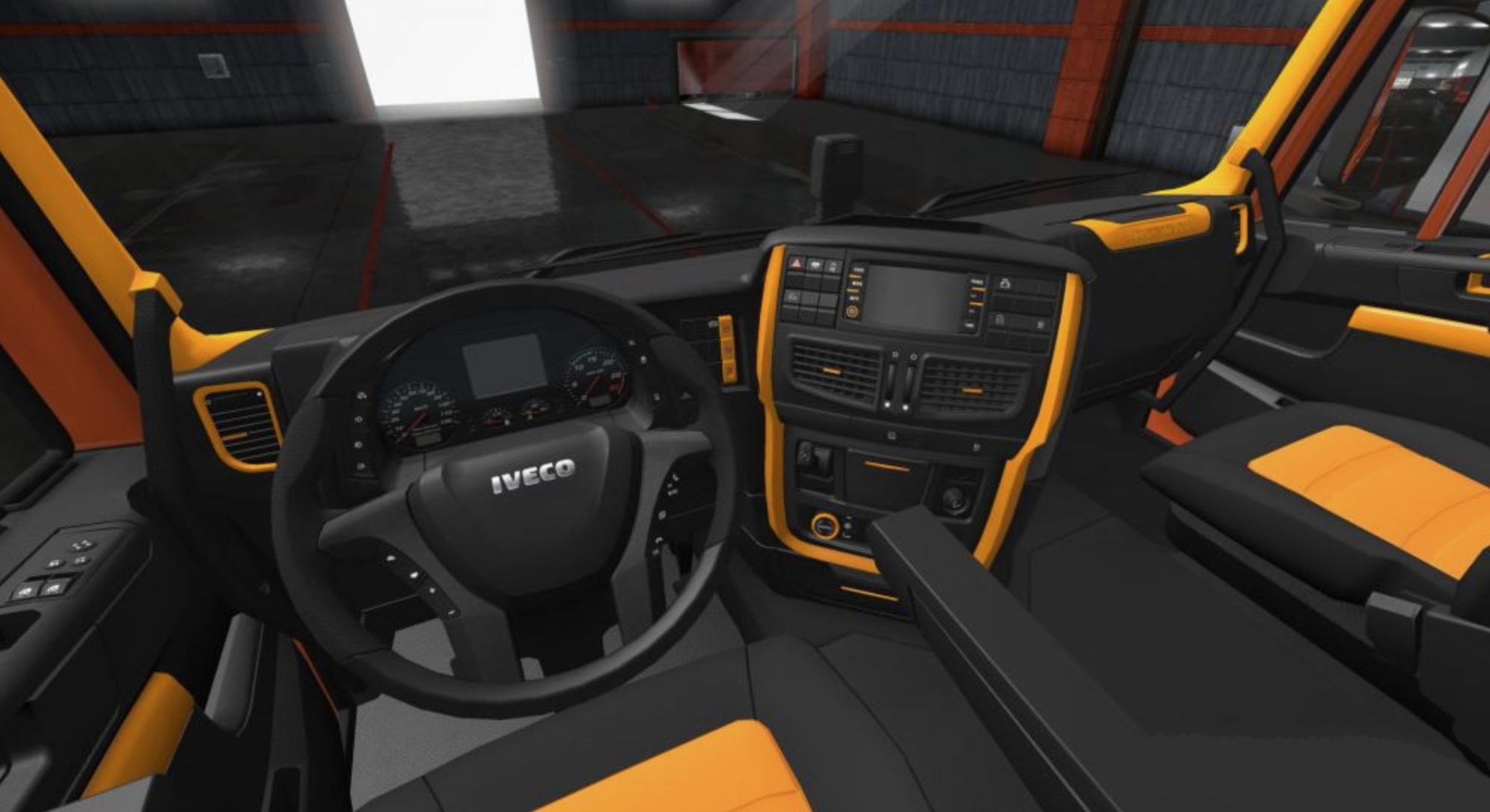 ETS2 - Iveco Hi-Way Black - Orange Interior (1.36.x)