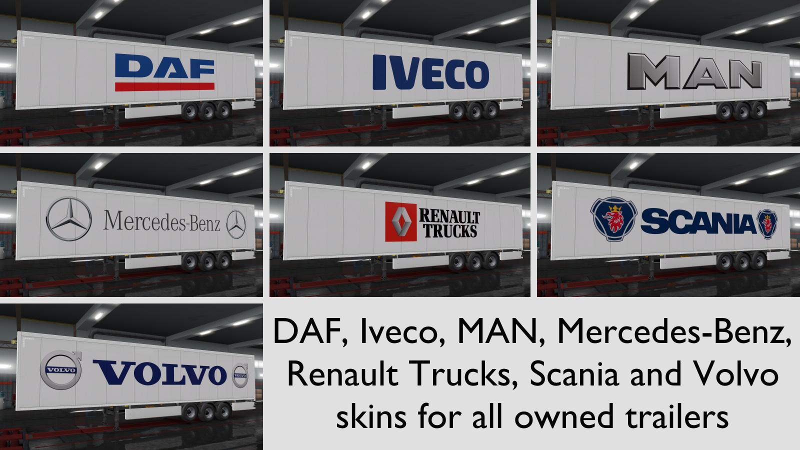 ETS2 - Trucks Brands Skins For All Owned Trailers V1.0 (1.36.x)
