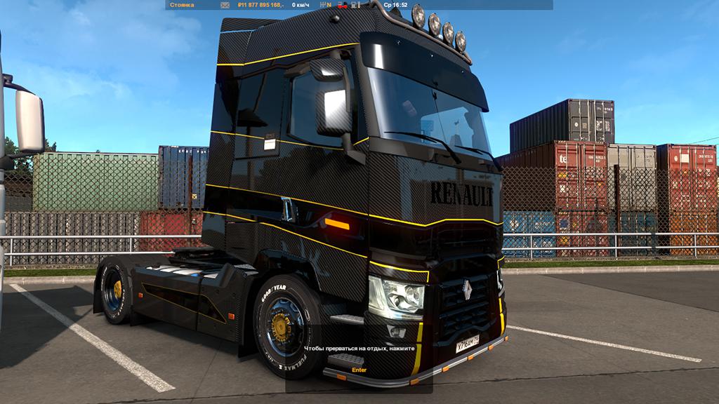 ETS2 - Renault Range T Carboniferous Skin (1.35.x)