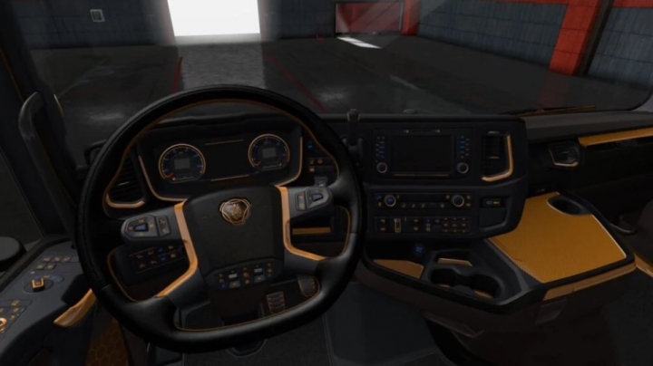 ETS2 - Scania S & R Black - Yellow Interior (1.41.x)