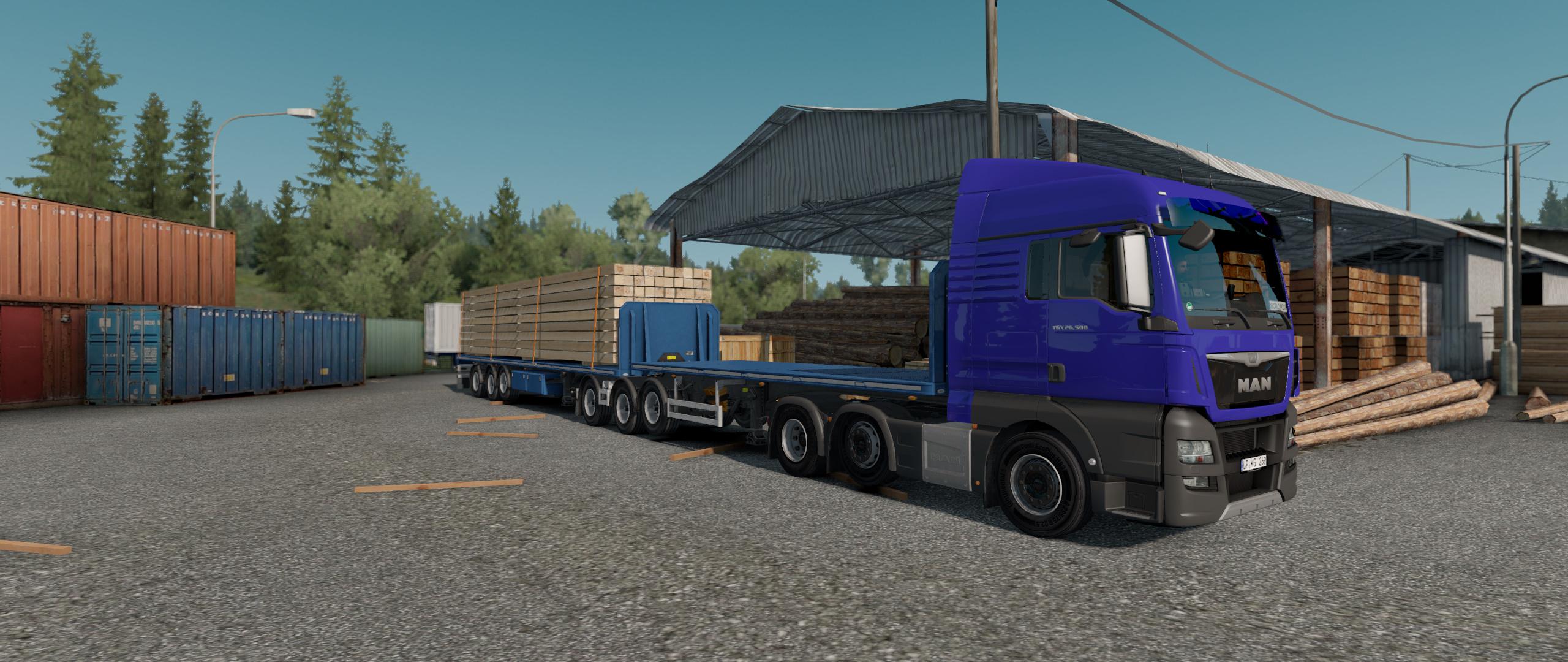 ETS2 - SCS Flatbed B-Double V1.2 (1.37.x) | Euro Truck Simulator 2 ...