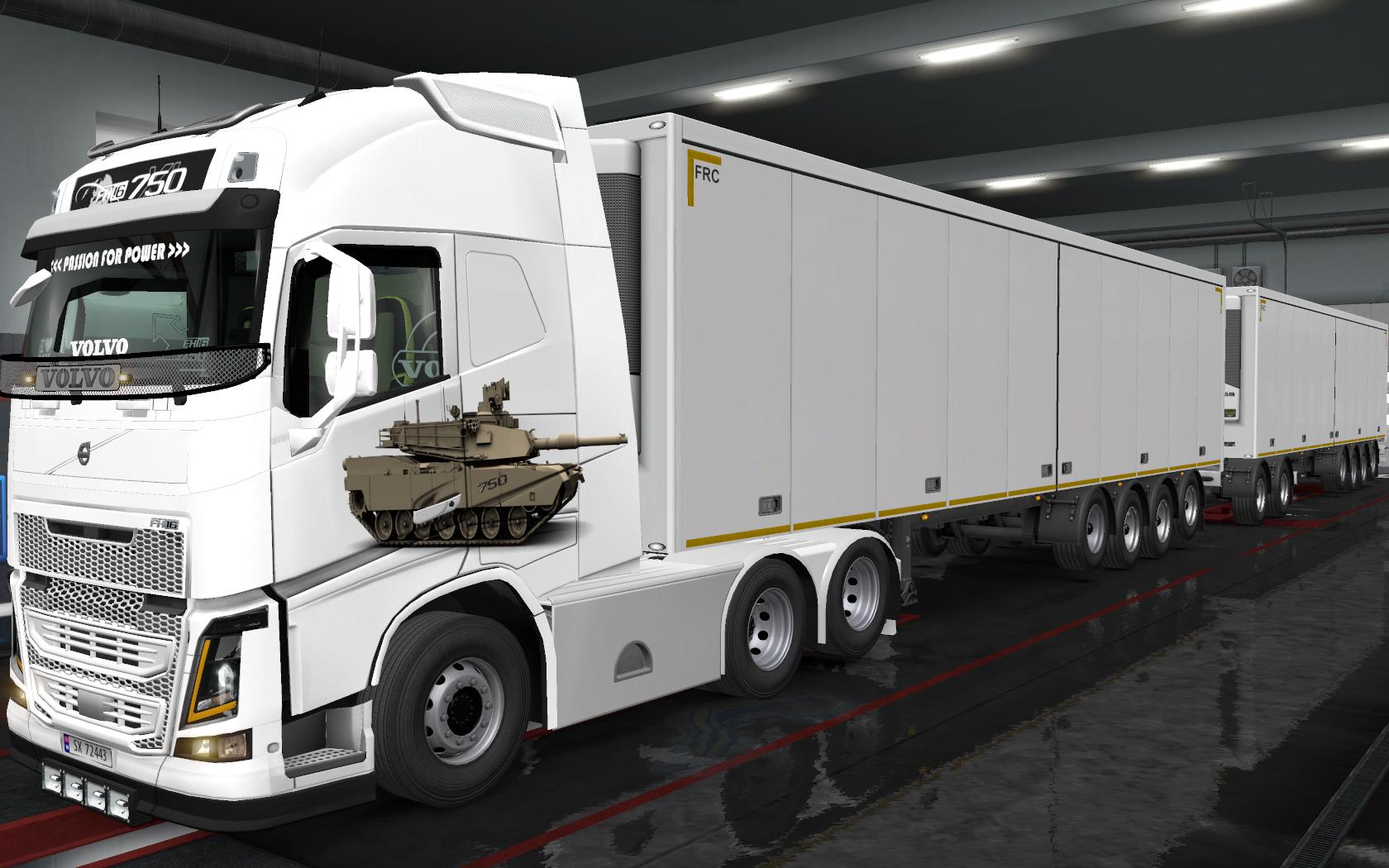 ETS2 - Volvo Fh16 2012 By Pendragon Tank M1 Abrams Skin (1.36.x)